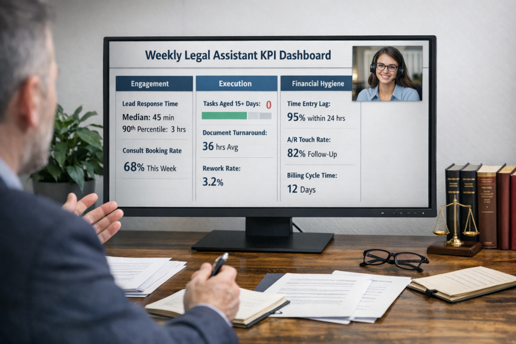 Virtual Legal Assistant KPIs Dashboard