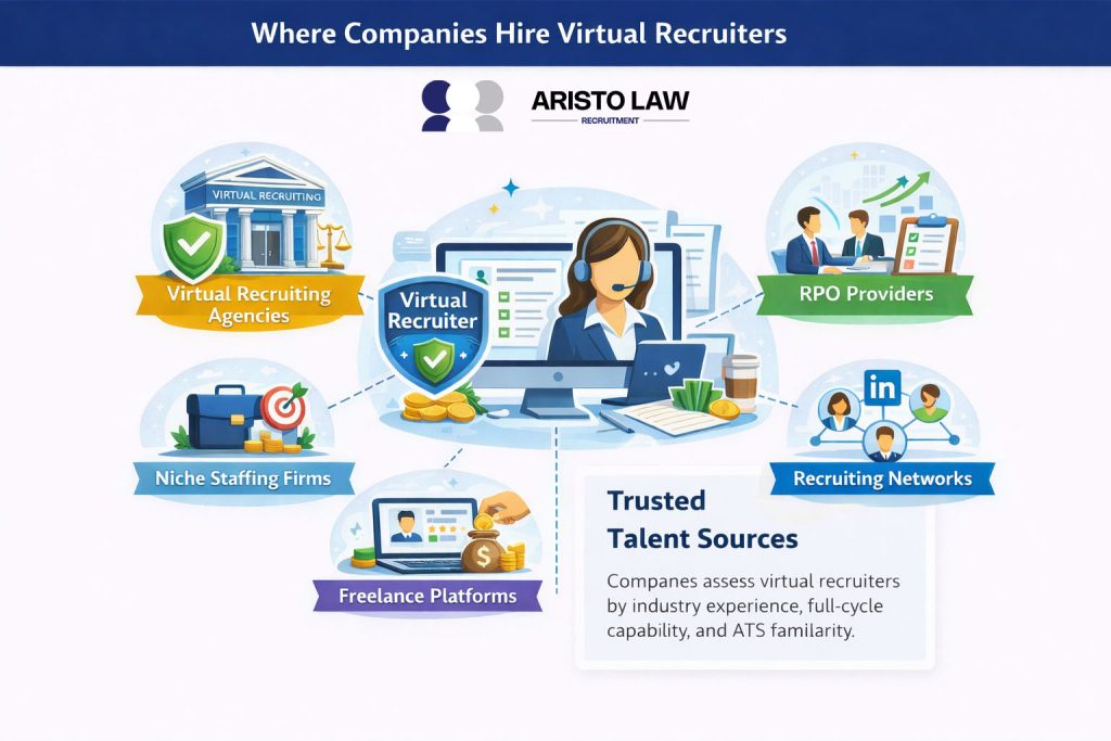 Virtual recruiting agencies, niche staffing firms, freelance platforms, trusted talent sources, providers and recruiting networks