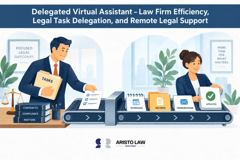 Delegated virtual assistant handling assigned law firm support tasks. Lawyers delegate administrative and legal workflows to create more time for client work.
