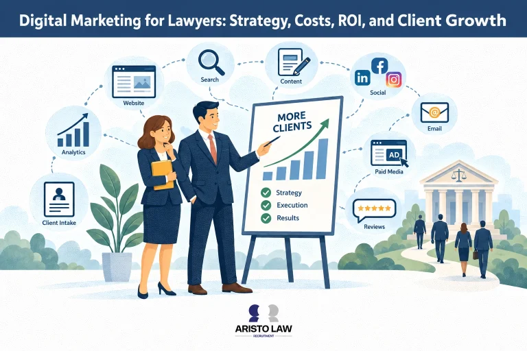Digital marketing strategies for lawyers and law firms. Lawyers outsource marketing tasks to virtual assistants for content, campaigns, and lead tracking.