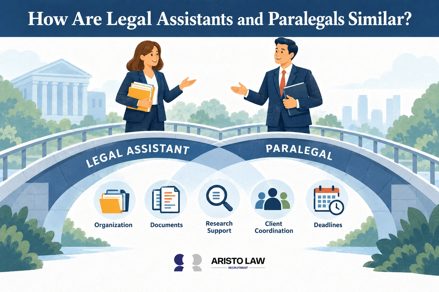 Listed below are 6 similarities between legal assistants and paralegals.