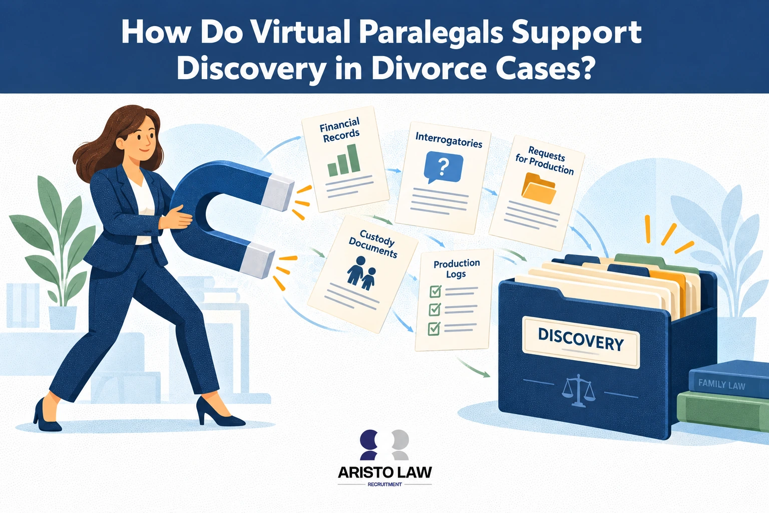 How do virtual paralegals support discovery in divorce cases?