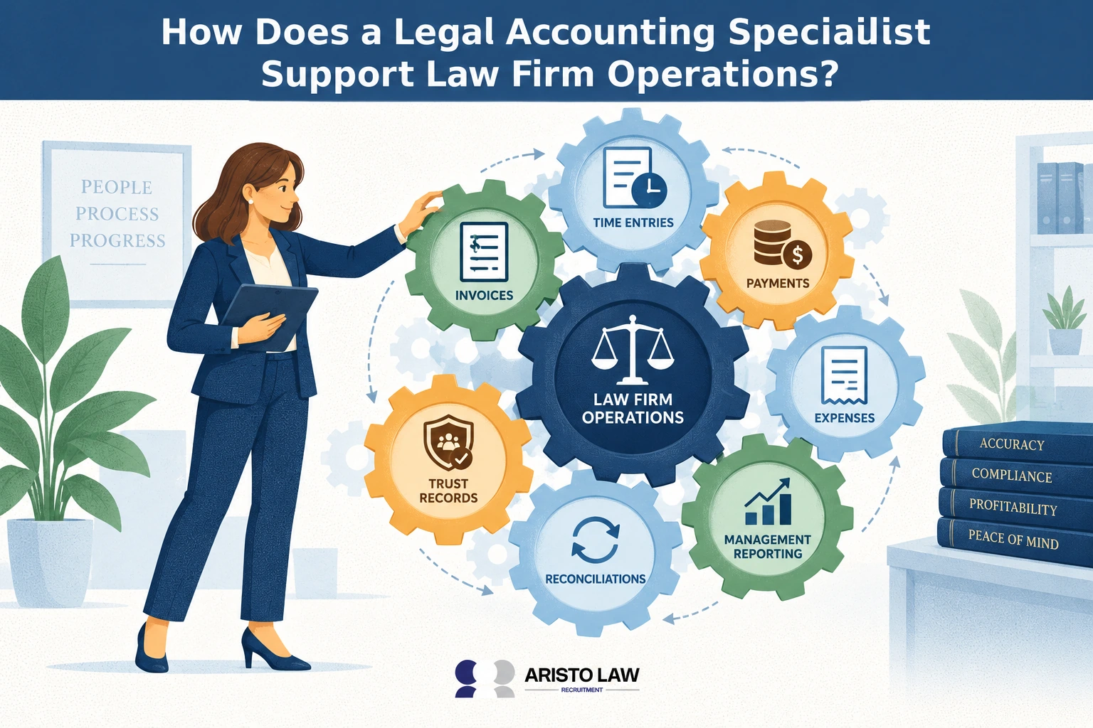 How does a legal accounting specialist support law firm operations?