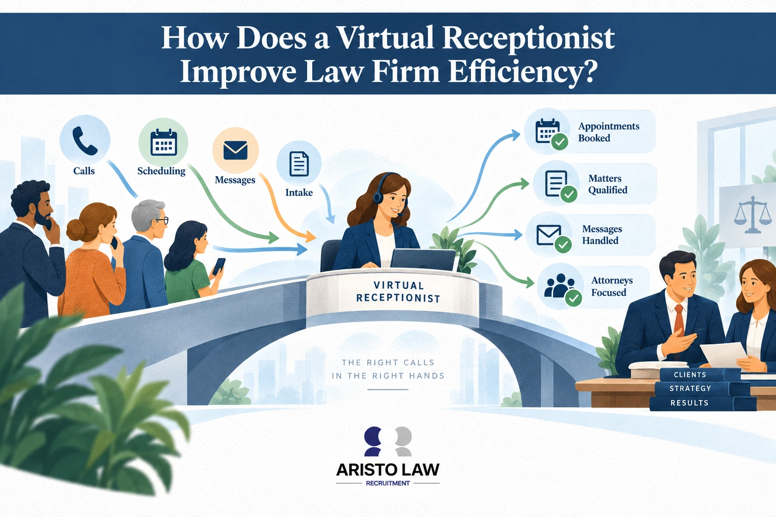 How does a virtual receptionist improve law firm efficiency?