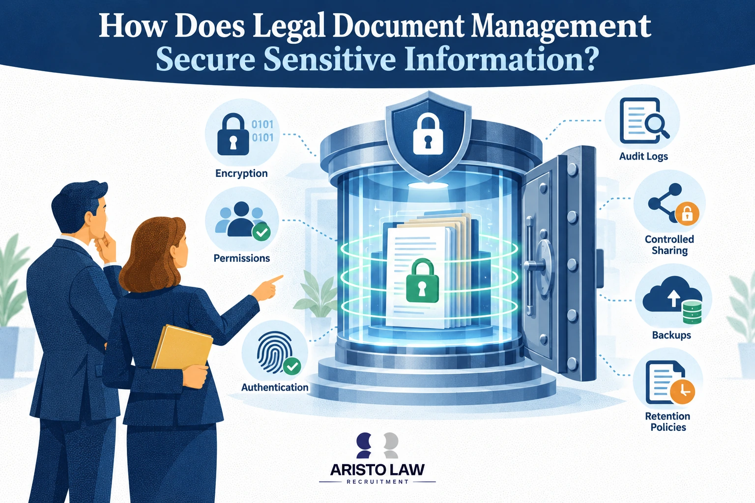 How does legal document management secure sensitive information?