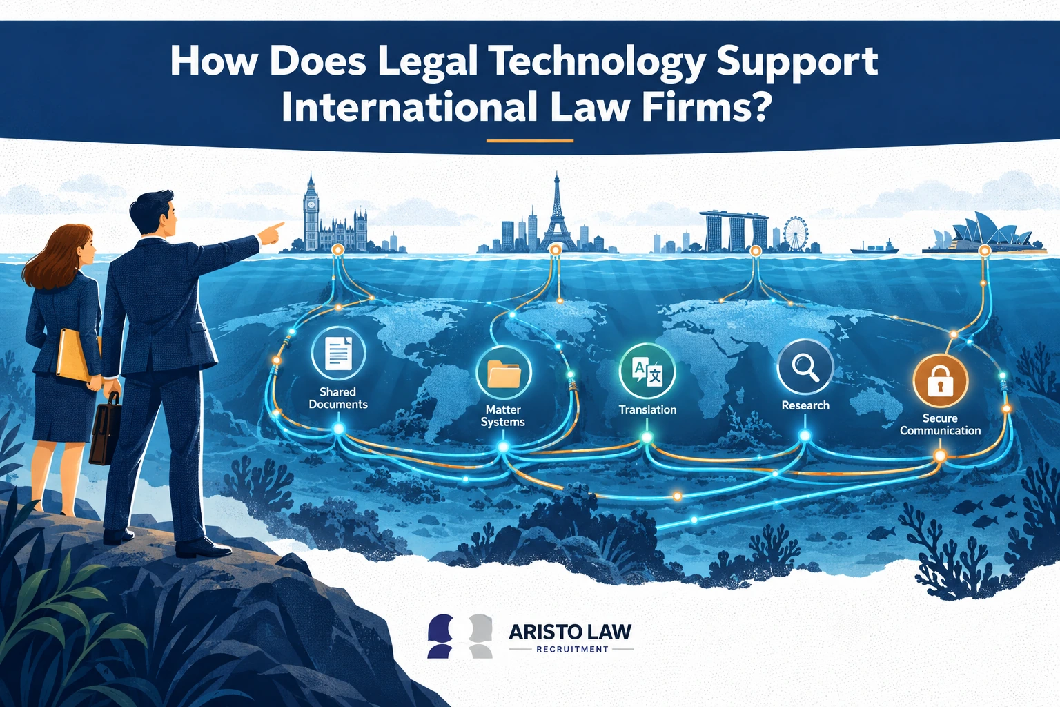 How does legal technology support international law firms?