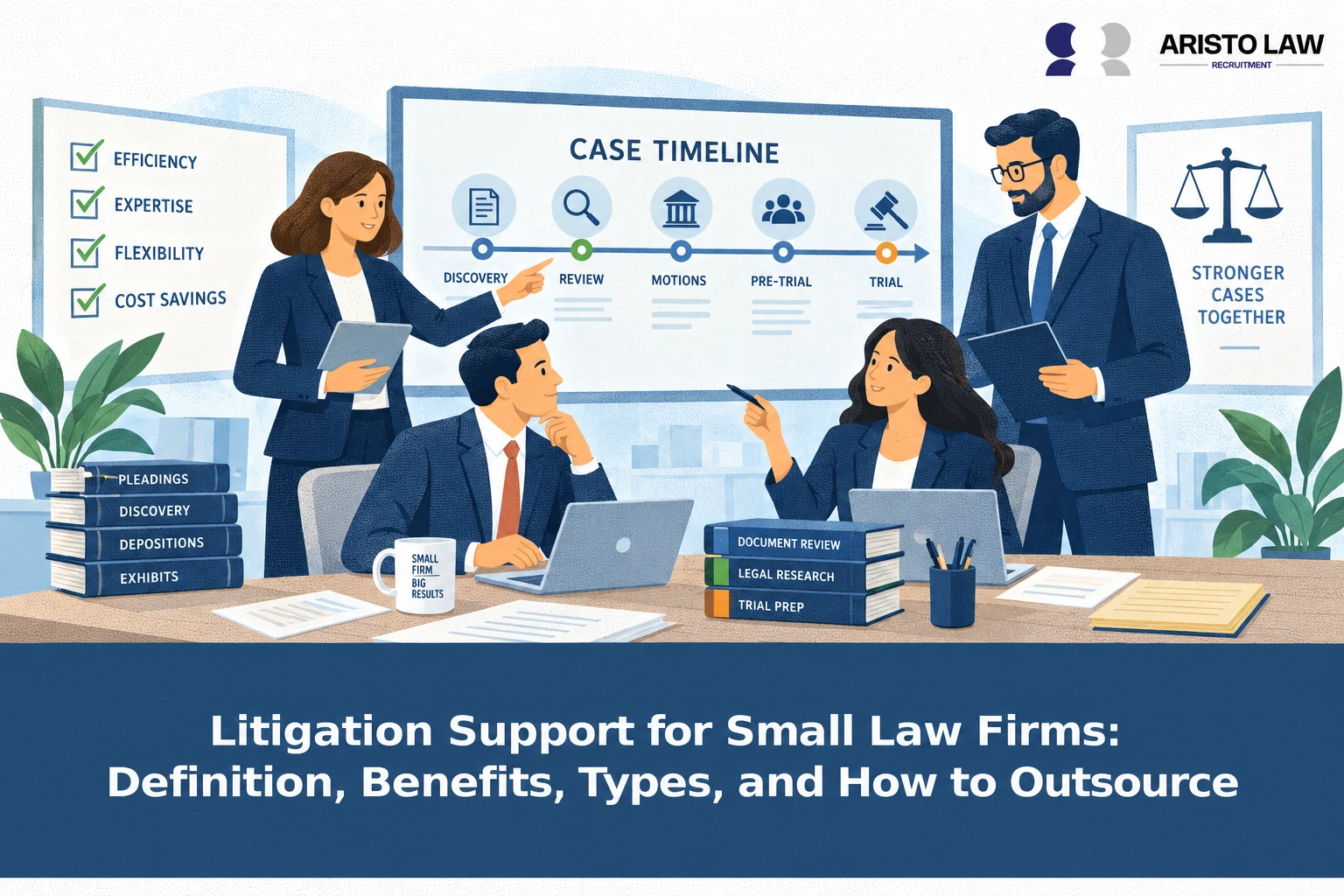 Litigation support services for small law firms. Small firms outsource litigation tasks to access skilled support without expanding internal staff.