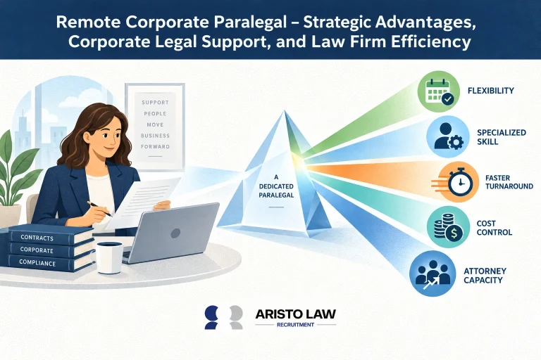 Remote corporate paralegal providing legal support for corporate law firms. Law firms outsource corporate paralegal work for flexible support across transactions and compliance tasks.
