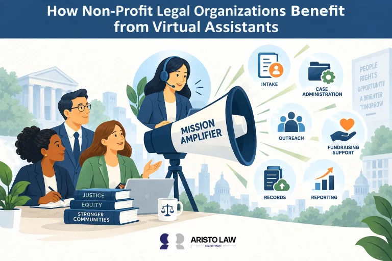 Virtual assistants supporting non-profit legal organisations. Non-profit legal teams outsource administrative and intake tasks to extend limited staff capacity.