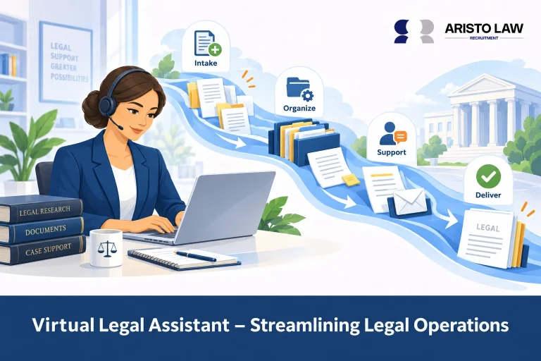 Virtual legal assistant managing legal administrative and operational tasks remotely. Lawyers outsource recurring firm work to reduce internal workload.