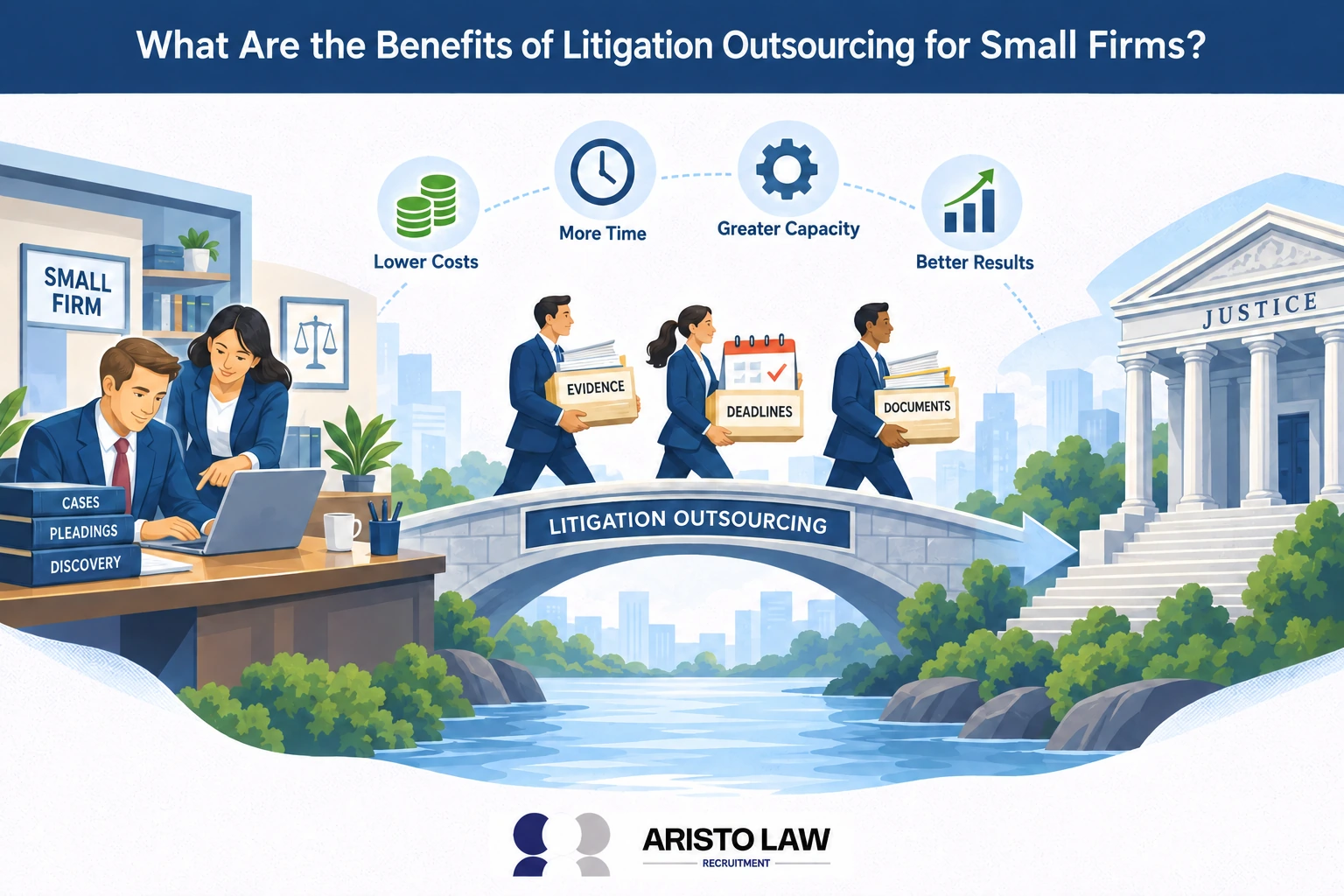 What are the benefits of litigation outsourcing for small firms?