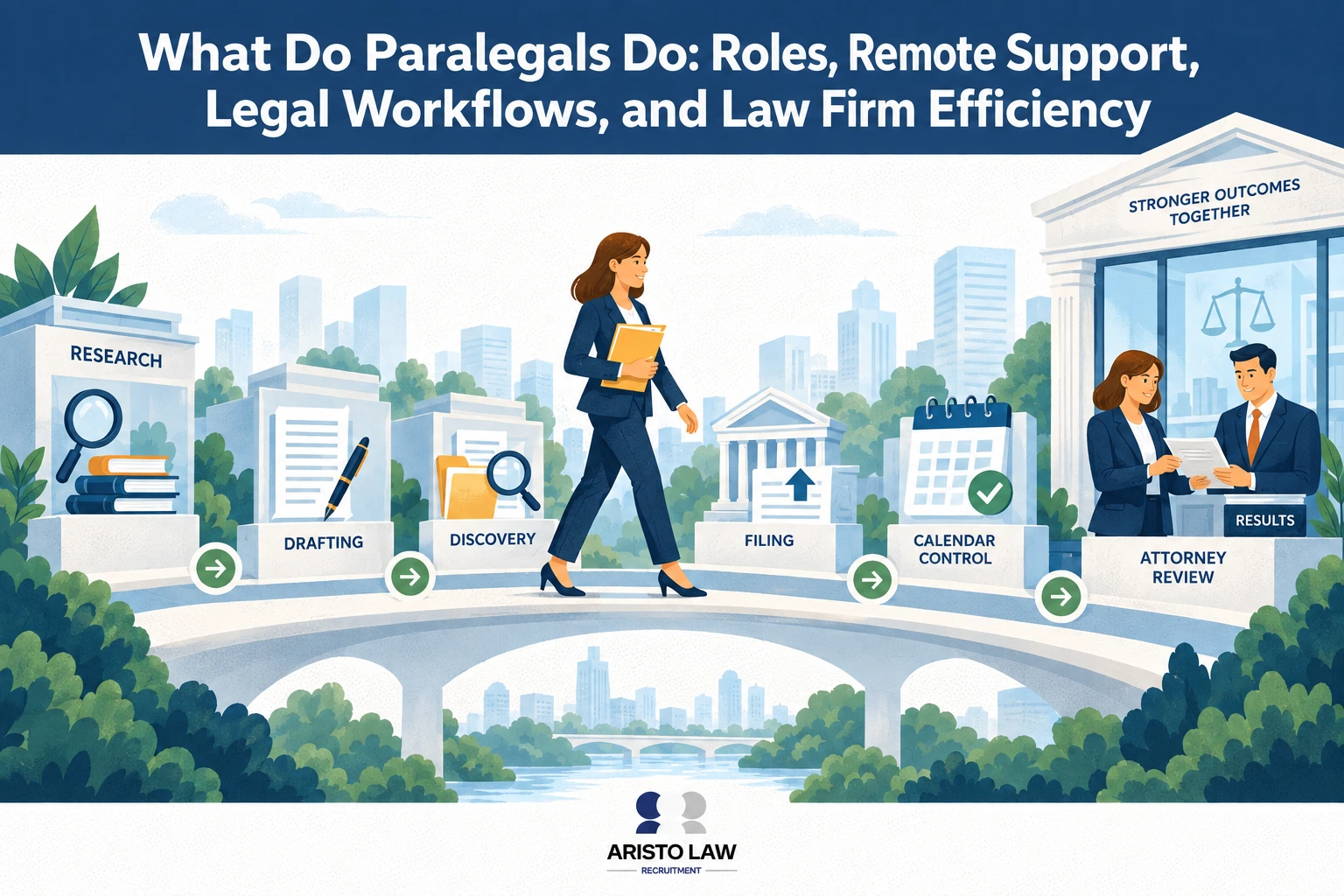 Paralegal duties completed through remote legal support. Lawyers hire virtual paralegals to outsource work without requiring office-based staff.
