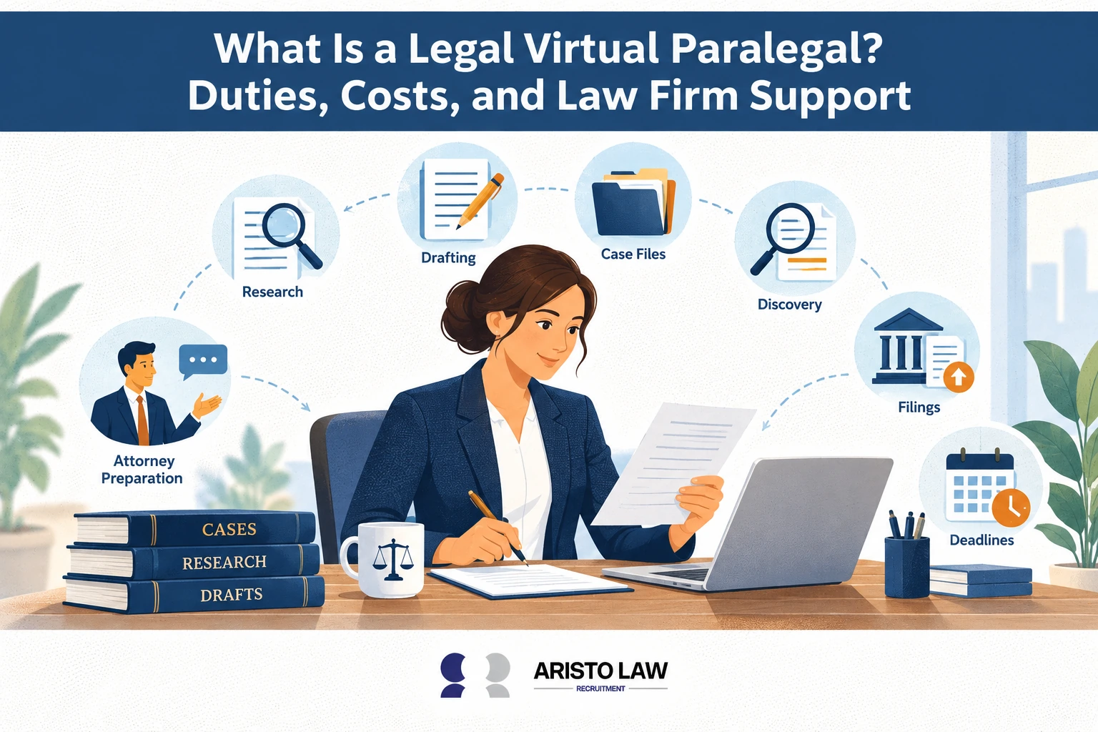 Virtual paralegal definition, services, and law firm staffing trends. Lawyers hire virtual paralegals to outsource research, drafting, and case-management work.