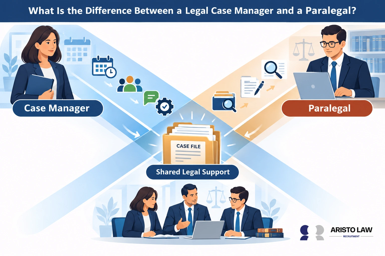 What is the difference between a legal case manager and a paralegal?