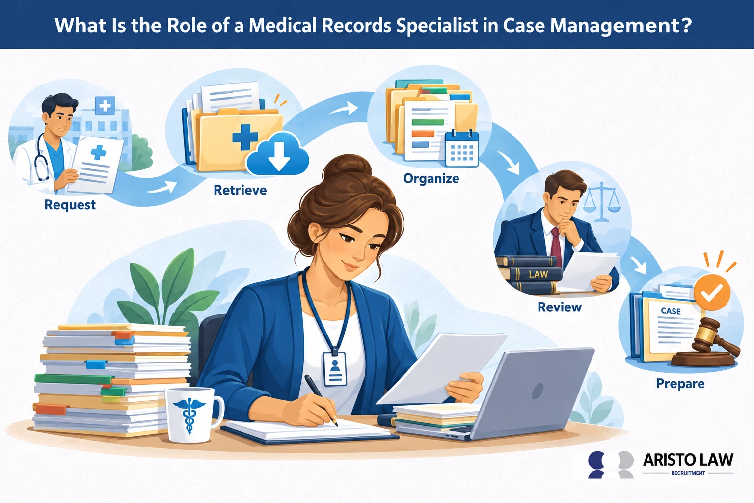 What is the role of a medical records specialist in case management?