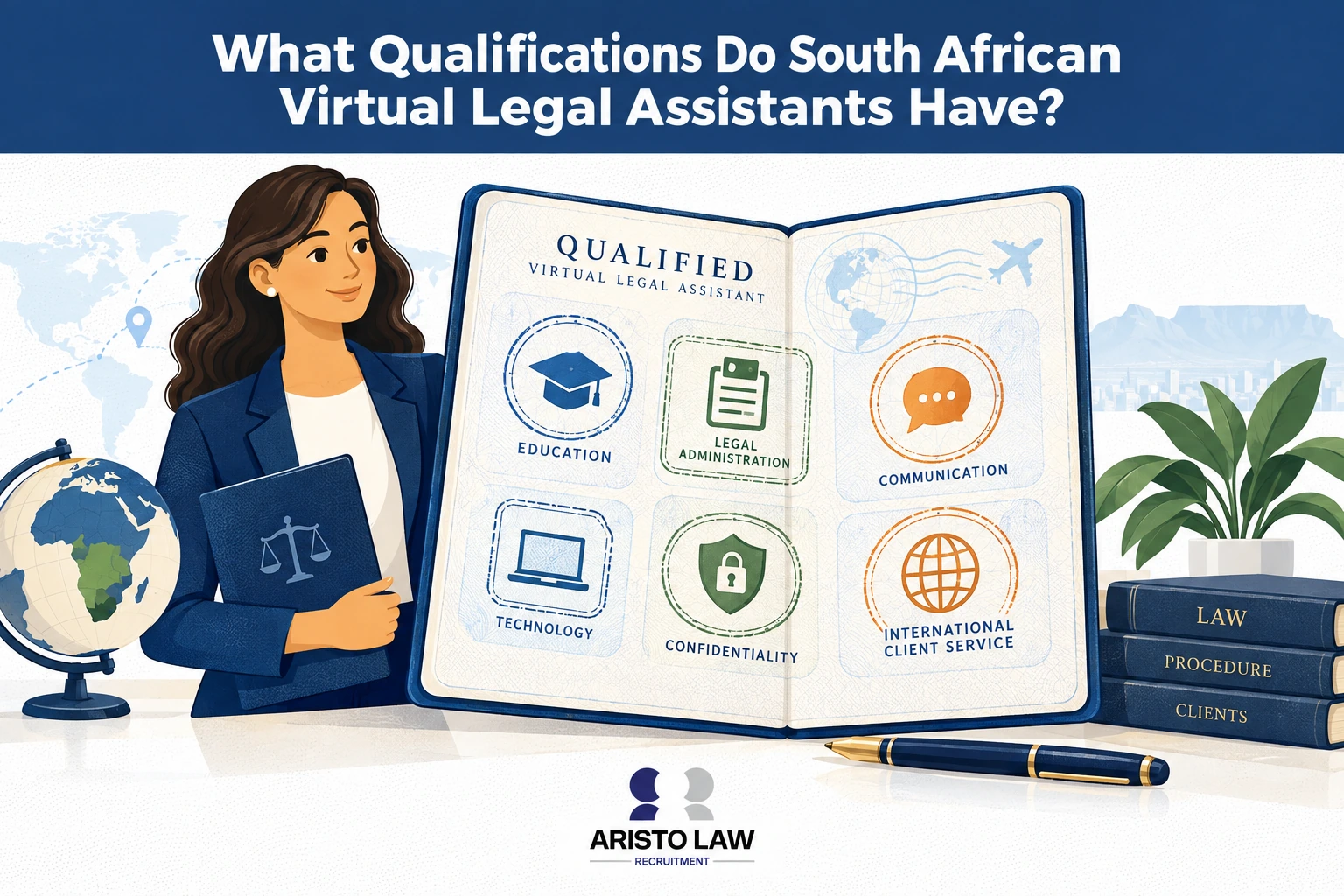 What qualifications do South African virtual legal assistants have?