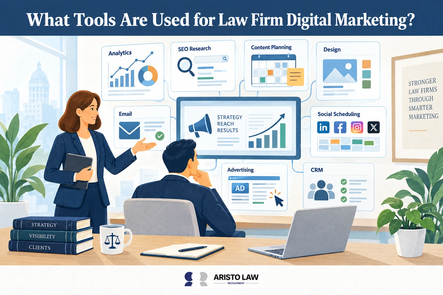 What tools are used for law firm digital marketing?