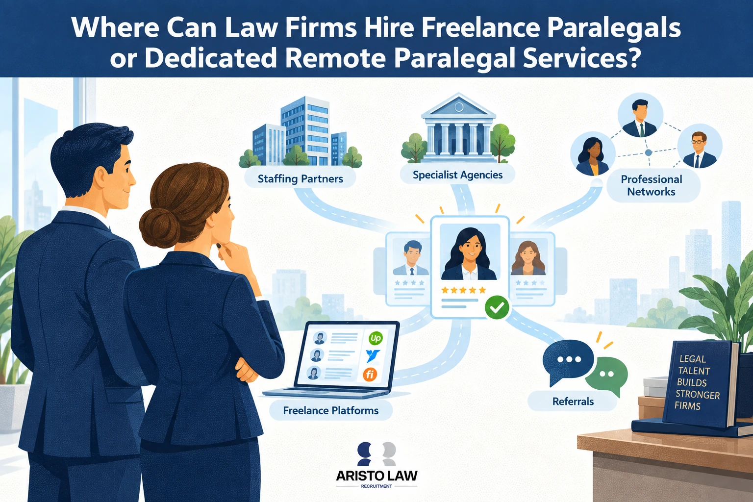 Where can law firms hire freelance paralegals or dedicated remote paralegal services?