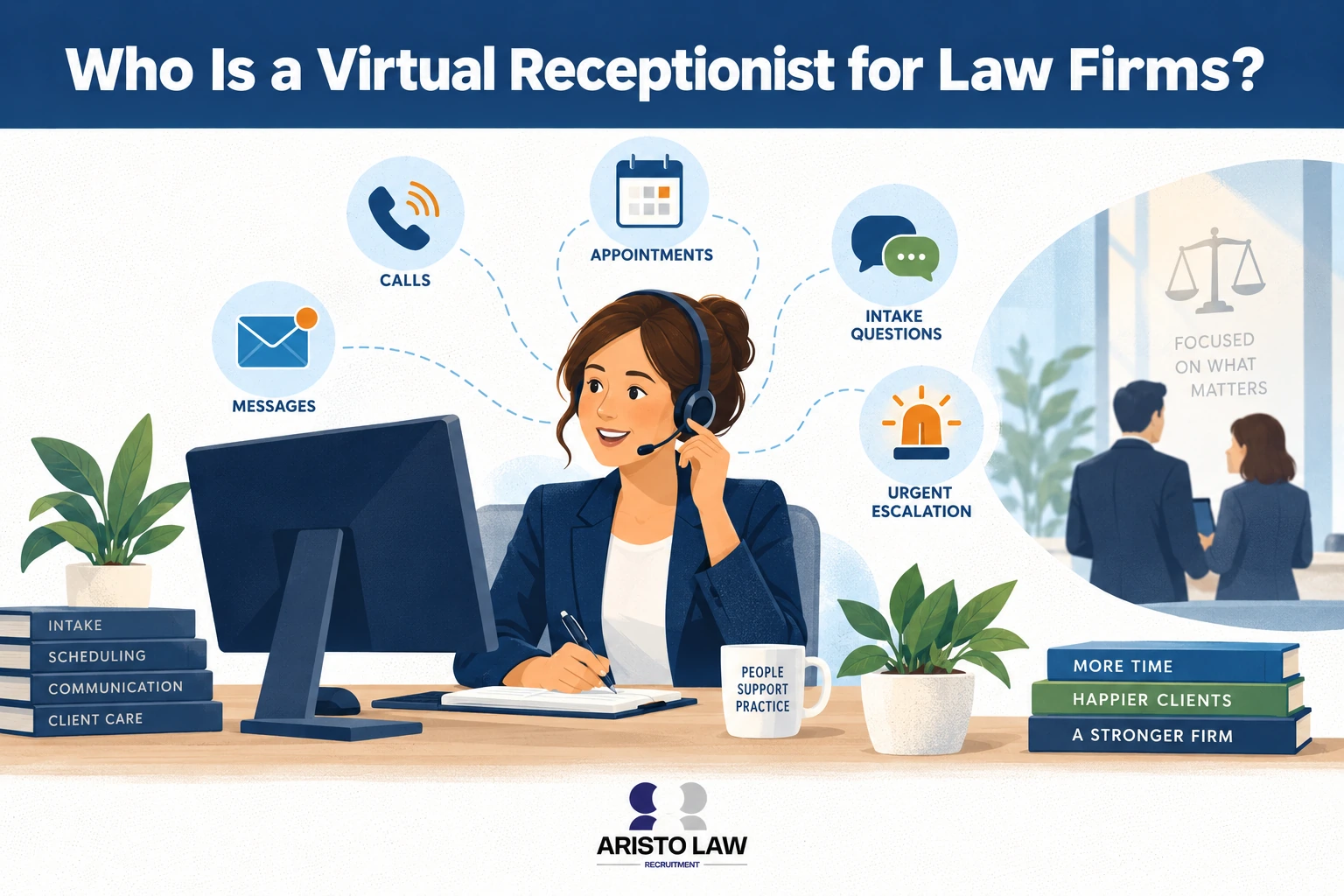 Who is a virtual receptionist for law firms?